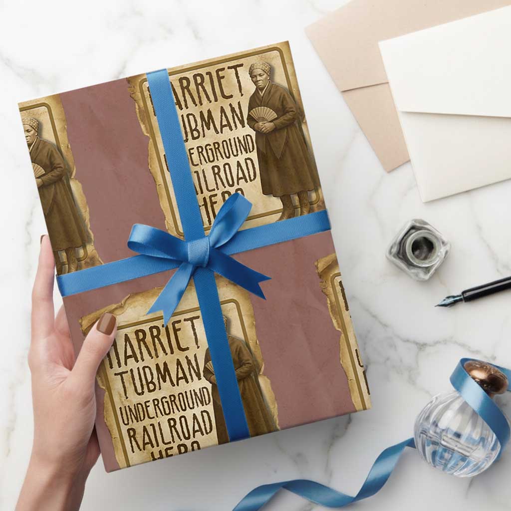Underground Railroad Hero Harriet Tubman Wrapping Paper Roll Feminist History Gift