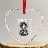 Unholy Nun Heart Crystal Glass Ornament Funny Horror Unholy Nun Satan Baphomet Gothic