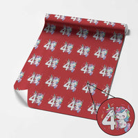 Unicorn 4th Birthday Wrapping Paper Roll 4 Years Old Birthday Outfit