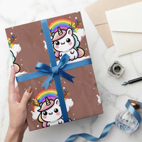 Unicorn Christmas Wrapping Paper Roll Cute Xmas Girls Rainbow - Wonder Print Shop