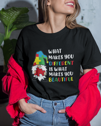 What Makes You Different Is Beautiful Gnome Autism Support T Shirt - Wonder Print Shop