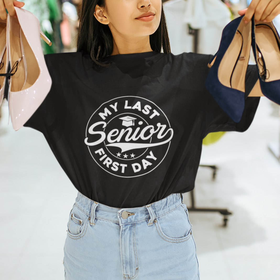 Senior 2024 T Shirt My Last First Day Of School Senior Class Of 2024 High School Graduate - Wonder Print Shop