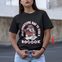 Halloween Reading T Shirt It's A Beautiful Day To Read A Book Cute Ghost Boo Sheet - Wonder Print Shop