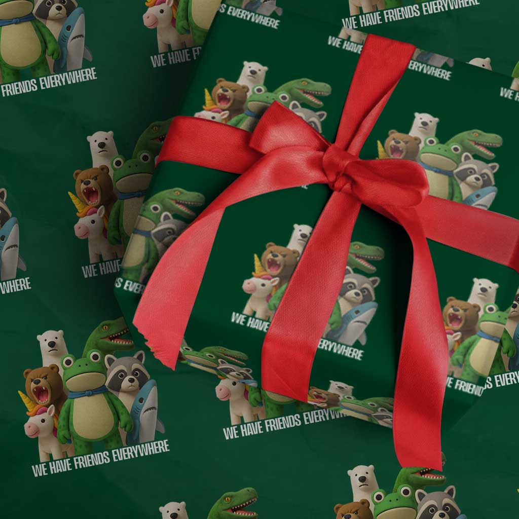 United Mascots Protest Wrapping Paper Roll We Have Friends Everywhere - Wonder Print Shop