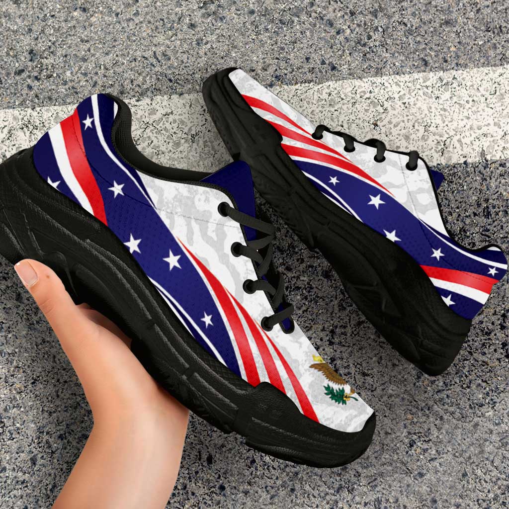 United States 2026 Football Chunky Sneakers Go USA Grunge Curve Stylized - Wonder Print Shop