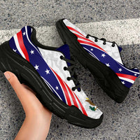 United States 2026 Football Chunky Sneakers Go USA Grunge Curve Stylized - Wonder Print Shop