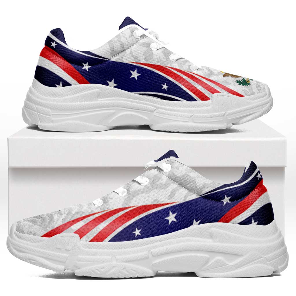United States 2026 Football Chunky Sneakers Go USA Grunge Curve Stylized - Wonder Print Shop
