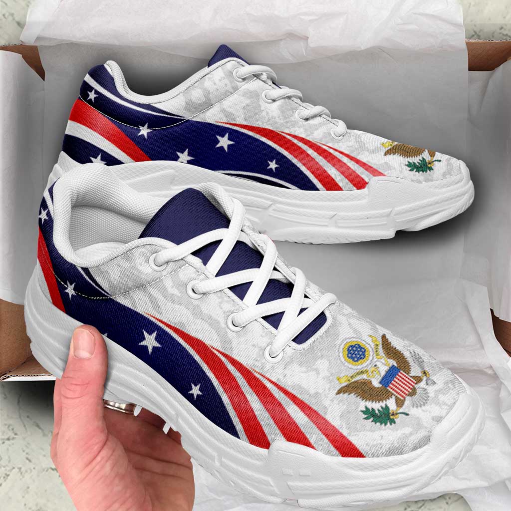 United States 2026 Football Chunky Sneakers Go USA Grunge Curve Stylized - Wonder Print Shop