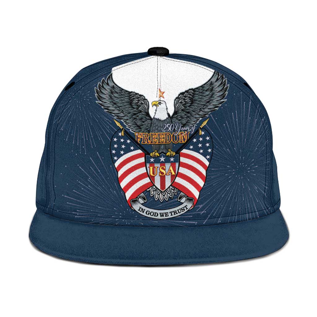 United States 4th Of July Snapback Cap 250 Years Of Freedom USA Power Eagle - Wonder Print Shop