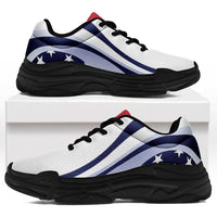 United States Football Chunky Sneakers Flag-Inspired Curve Style