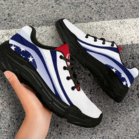United States Football Chunky Sneakers Flag-Inspired Curve Style