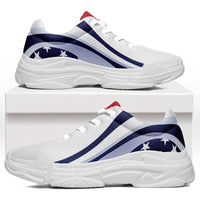 United States Football Chunky Sneakers Flag-Inspired Curve Style