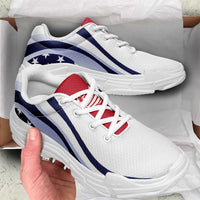 United States Football Chunky Sneakers Flag-Inspired Curve Style