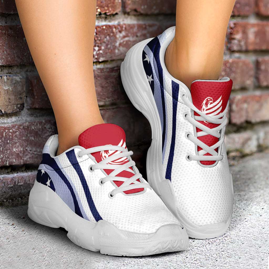 United States Football Chunky Sneakers Flag-Inspired Curve Style