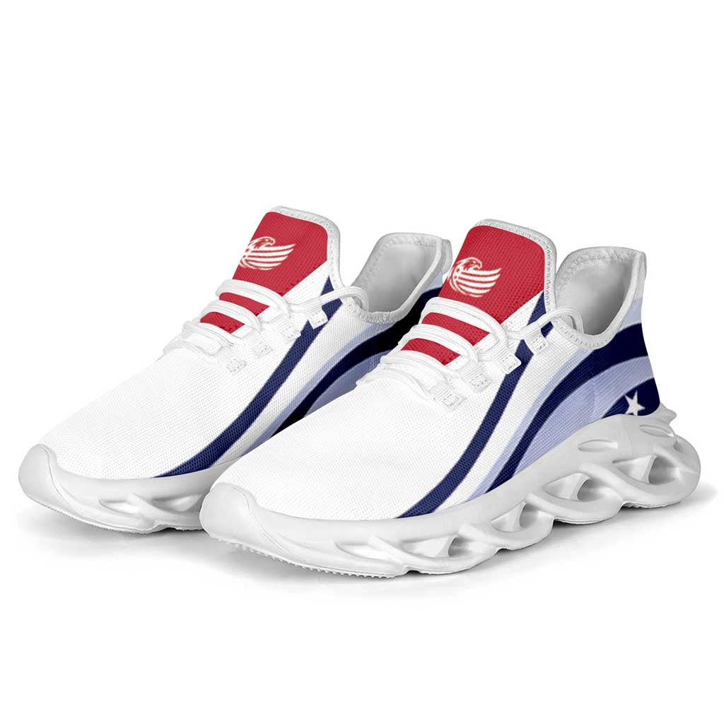 United States Football Clunky Sneakers Flag-Inspired Curve Style