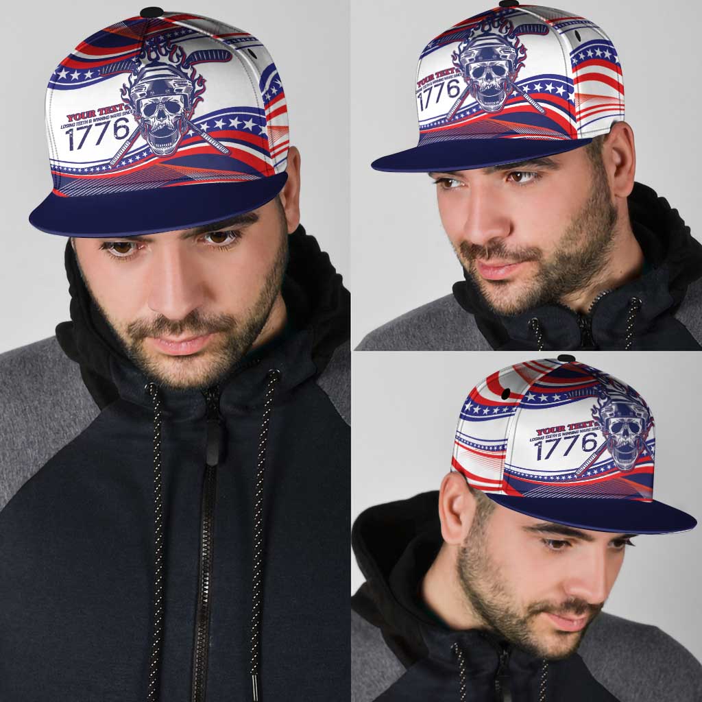 United States Hockey Personalized Snapback Cap Losing Teeth Winning Wars Since 1776 White Style