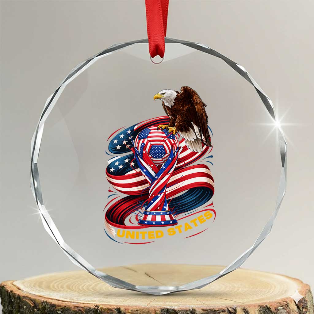 United States Sport USA Team 2026 Crystal Glass Ornament American Soccer Fans Gift