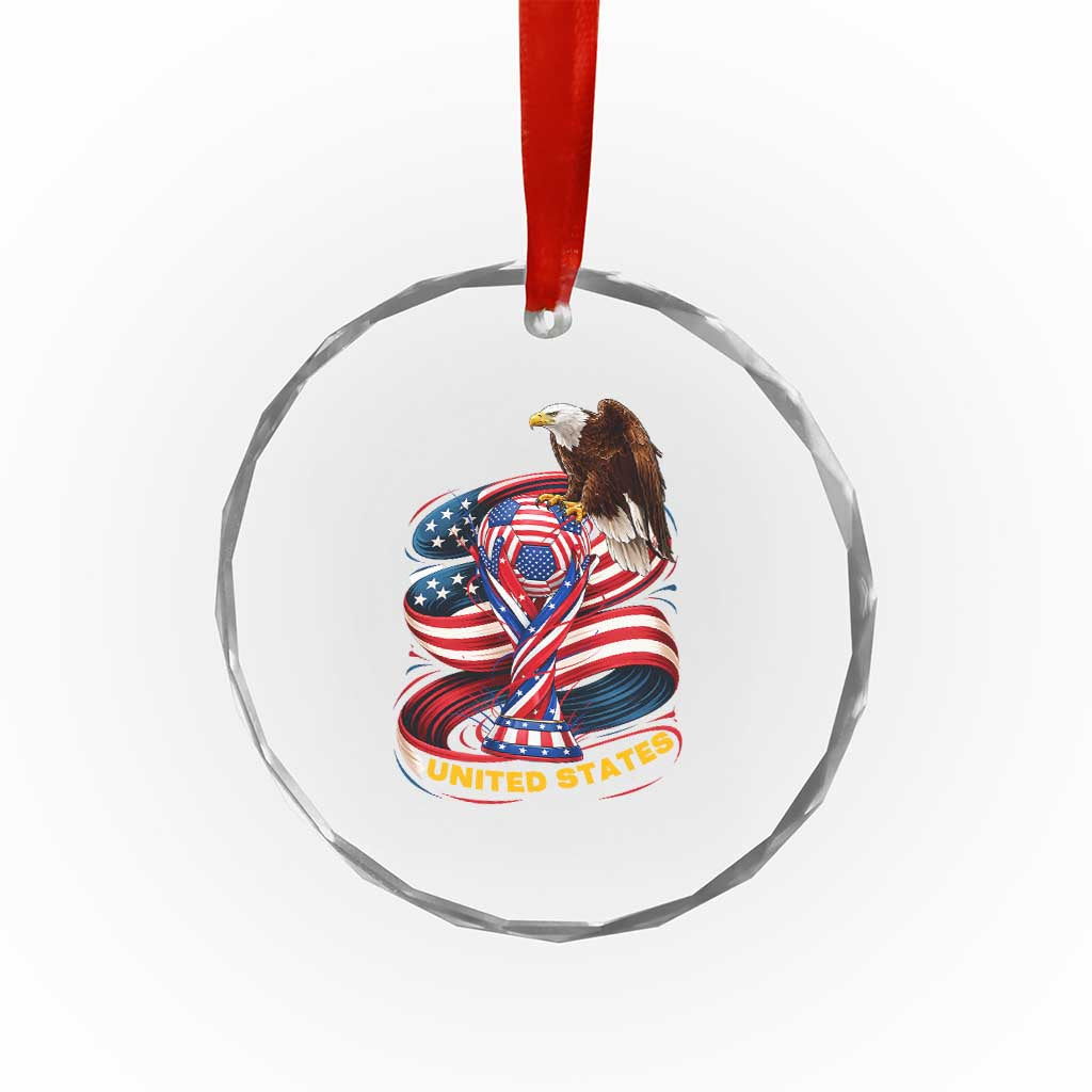 United States Sport USA Team 2026 Crystal Glass Ornament American Soccer Fans Gift