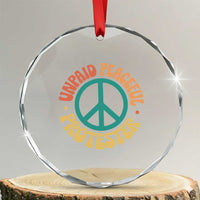Unpaid Peaceful Protester Crystal Glass Ornament Social Justice Floral Peace Sign