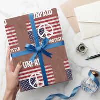 Unpaid Peaceful Protester Wrapping Paper Roll Peace Sign Anti War Patriotic US Flag