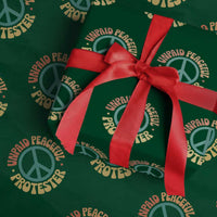 Unpaid Peaceful Protester Wrapping Paper Roll Social Justice Floral Peace Sign