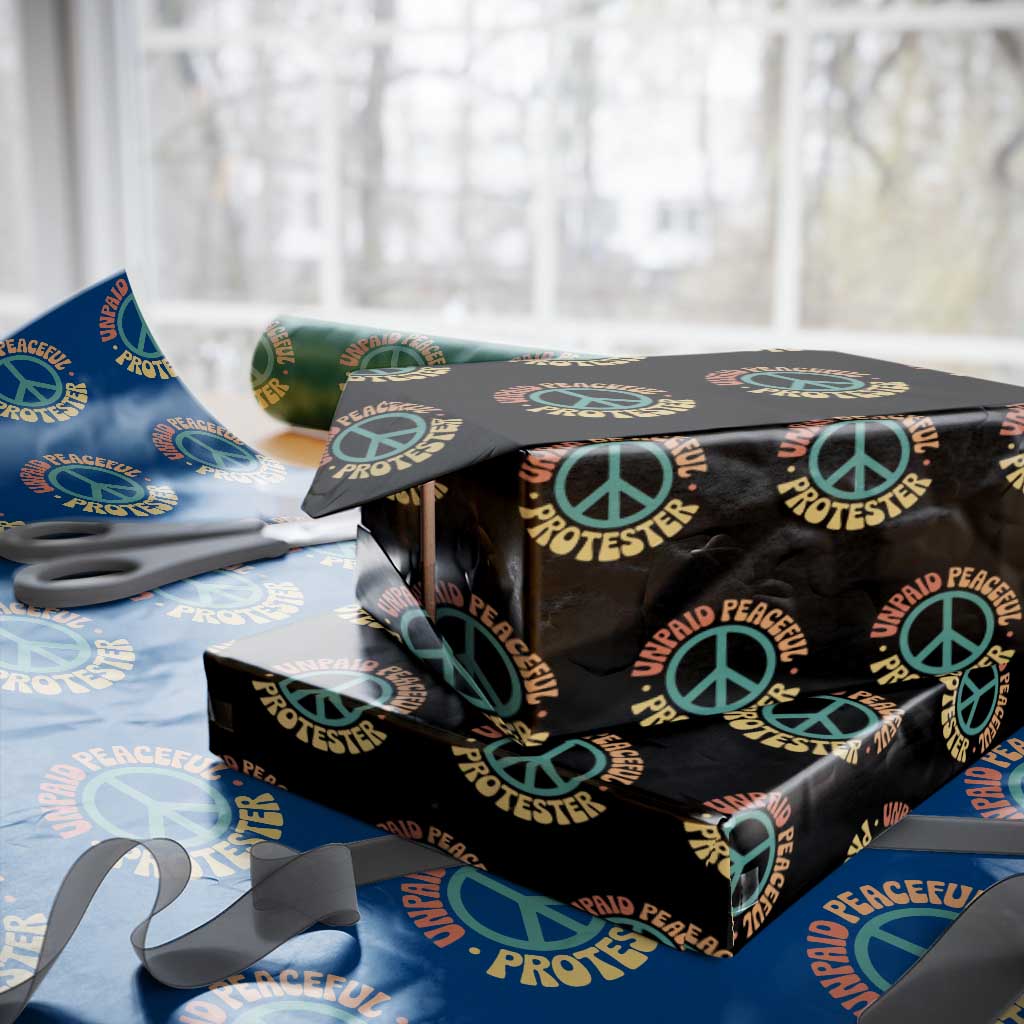 Unpaid Peaceful Protester Wrapping Paper Roll Social Justice Floral Peace Sign