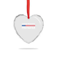 Unpaid Peaceful Protester Patriotic Stripe Heart Crystal Glass Ornament American Flag Activist