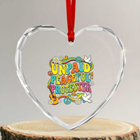 Unpaid Peaceful Protester Retro Hippie Rainbow Heart Crystal Glass Ornament Flower Power Peace Activist