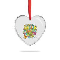 Unpaid Peaceful Protester Retro Hippie Rainbow Heart Crystal Glass Ornament Flower Power Peace Activist