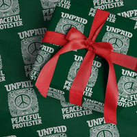 Unpaid Peaceful Protester Vintage Floral Peace Wrapping Paper Roll Hippie Style Activist Retro Anti War Boho Protest