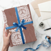 Unpaid Peaceful Protester Vintage Floral Peace Wrapping Paper Roll Hippie Style Activist Retro Anti War Boho Protest