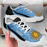 Uruguay 2026 Football Chunky Sneakers La Celeste Sol de Mayo Curve Stylized - Wonder Print Shop