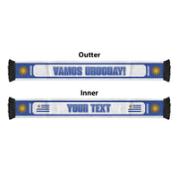 Uruguay 2026 Football Personalized Soccer Scarf Vamos La Celeste Sol de Mayo