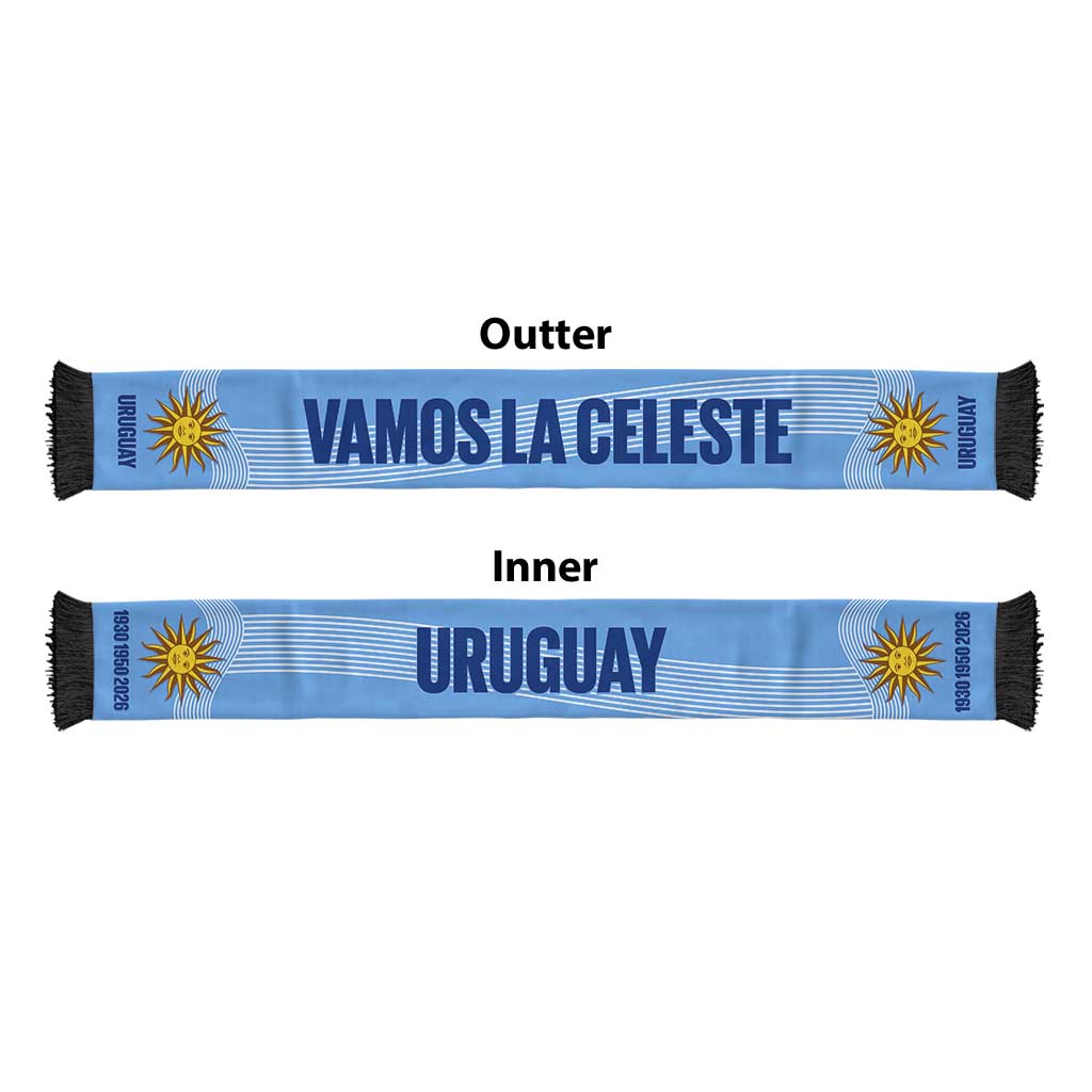 Uruguay 2026 Football Soccer Scarf Vamos La Celeste Sol de Mayo
