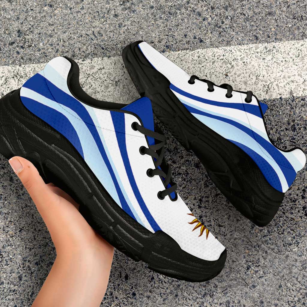Uruguay Football Chunky Sneakers Flag-Inspired Curve Style