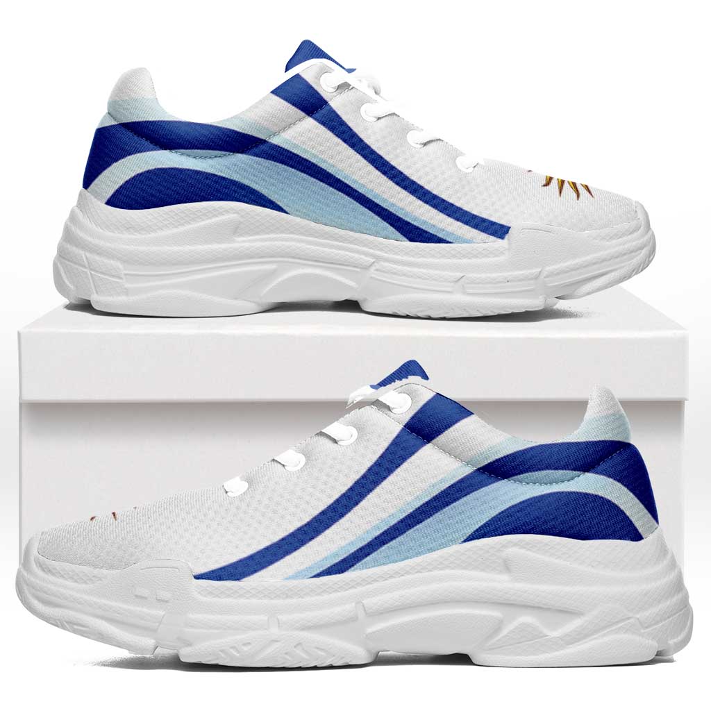 Uruguay Football Chunky Sneakers Flag-Inspired Curve Style