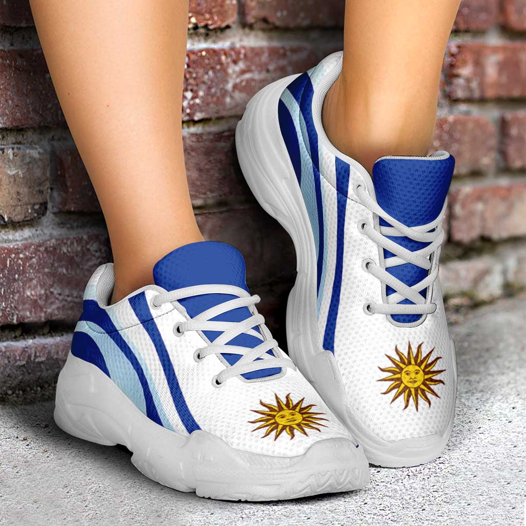 Uruguay Football Chunky Sneakers Flag-Inspired Curve Style