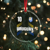 Uruguay Soccer Sports Graphic Number 10 Jersey Style Crystal Glass Ornament Proud Uruguayan Football Fans Game Day Pride