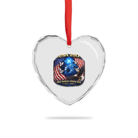 US 250th Anniversary Heart Crystal Glass Ornament 250 Years One Nation Under God Christian Patriotic Cross USA Flag