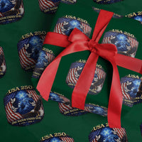 US 250th Anniversary Wrapping Paper Roll 250 Years One Nation Under God Christian Patriotic Cross USA Flag