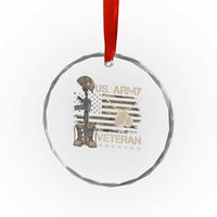 US Army Veteran Flag Crystal Glass Ornament - Wonder Print Shop