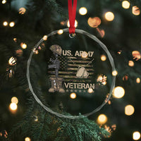 US Army Veteran Flag Crystal Glass Ornament - Wonder Print Shop