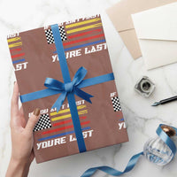 US Flag Car Racing Wrapping Paper Roll If You Aint First Youre Last Checkered Flag - Wonder Print Shop