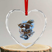 Us Marines Military 250th Anniversary Heart Crystal Glass Ornament Bald Eagle Anchor - Wonder Print Shop