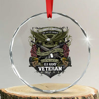 US Military Army Veteran Crystal Glass Ornament It Cannot Be Inherited Nor Can It Be Purchased I Have Earned It TS11