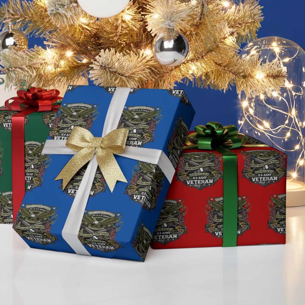 US Military Army Veteran Wrapping Paper Roll It Cannot Be Inherited Nor Can It Be Purchased I Have Earned It - Wonder Print Shop