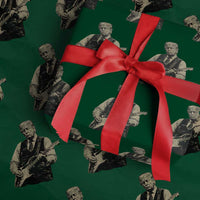 US Nation's Leader Playing Electic Rock Guitar Retro Vintage Wrapping Paper Roll