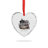 US Route Highway 66 Centennial Celebration Heart Crystal Glass Ornament 100 Years Of The Mother Road Vintage American Flag
