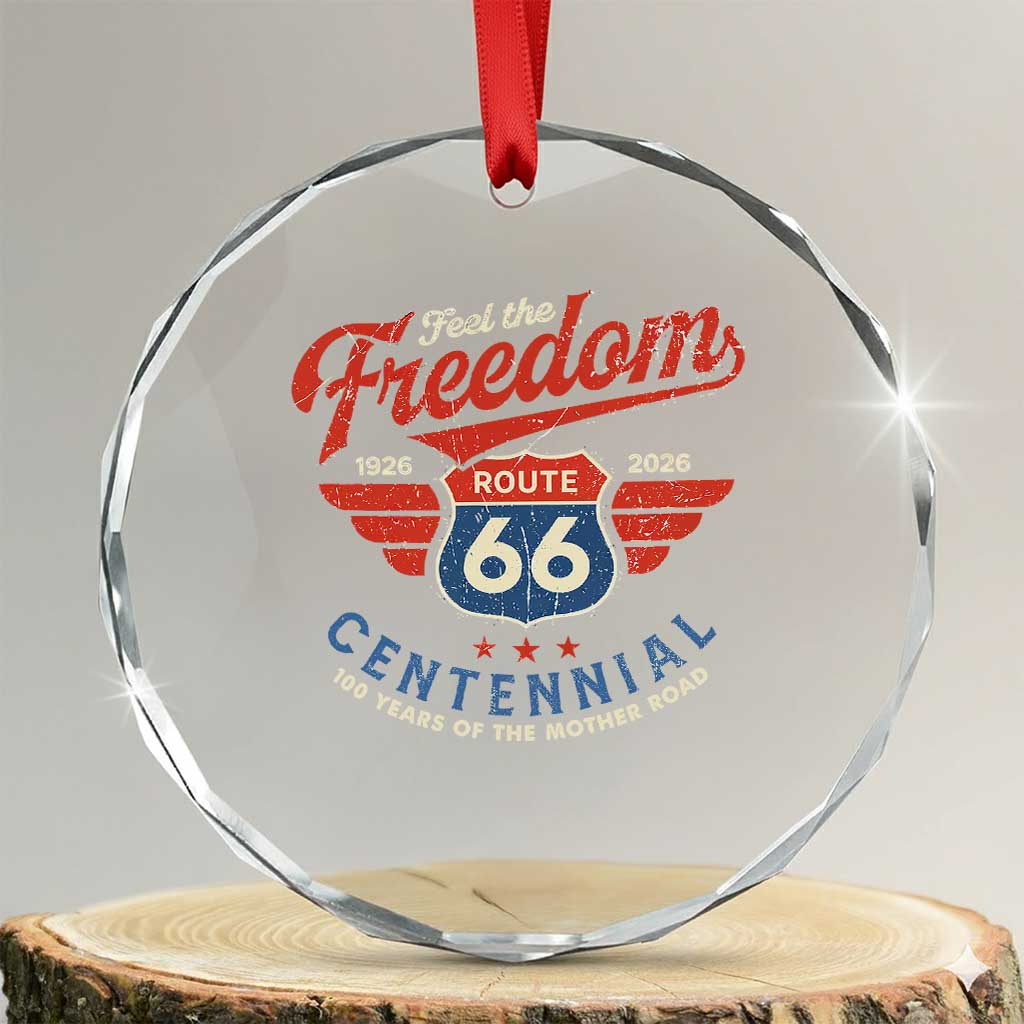 US Route Highway 66 Centennial Crystal Glass Ornament Feel The Freedom 100 Years Of The Mother Road