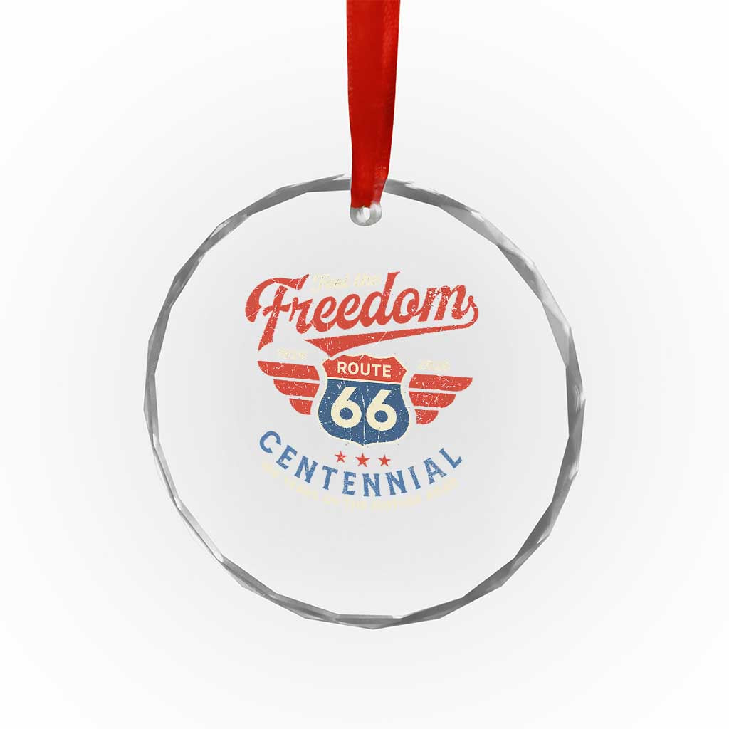 US Route Highway 66 Centennial Crystal Glass Ornament Feel The Freedom 100 Years Of The Mother Road